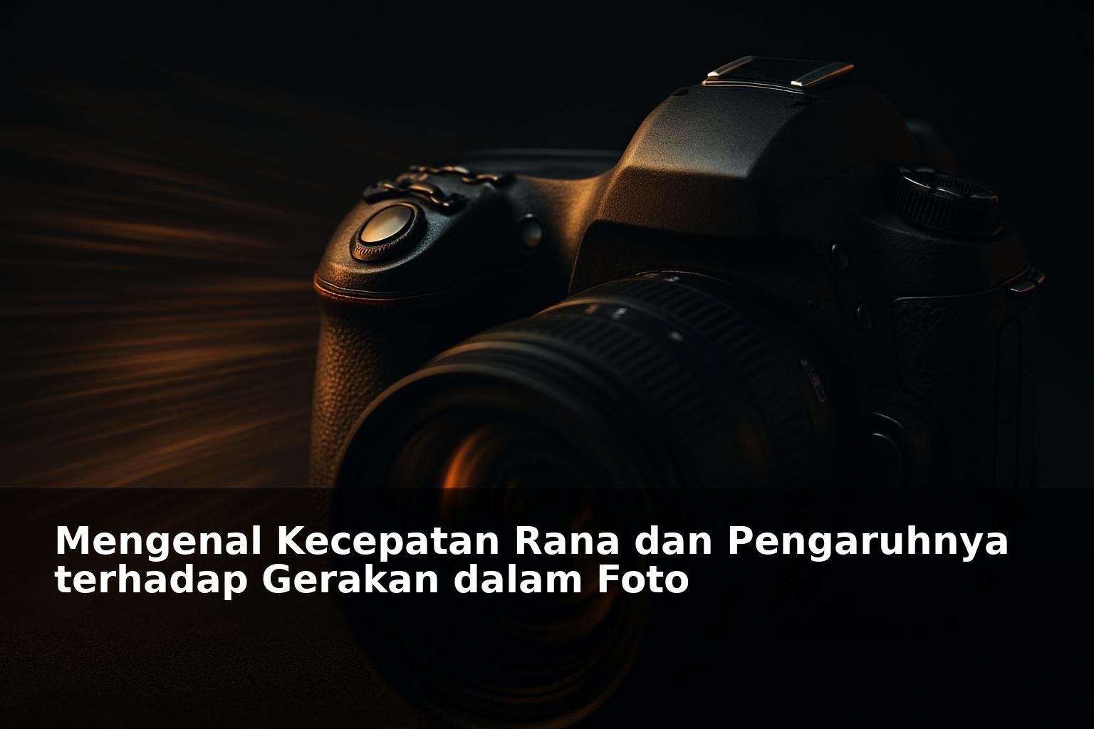 Ilustrasi kamera dengan pengaturan kecepatan rana sedang mengambil gambar objek bergerak