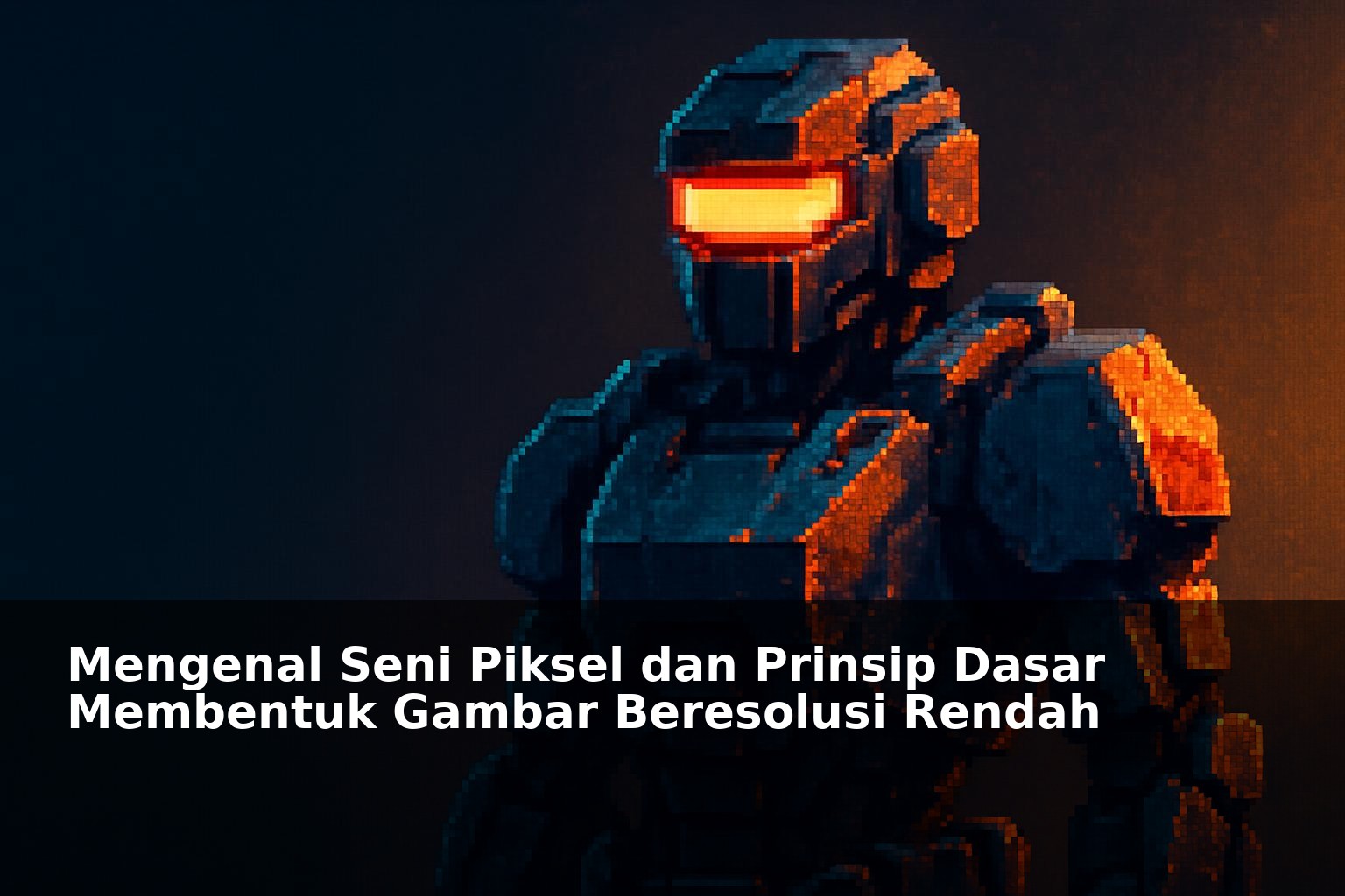 Ilustrasi seni piksel dengan gambar beresolusi rendah warna-warni
