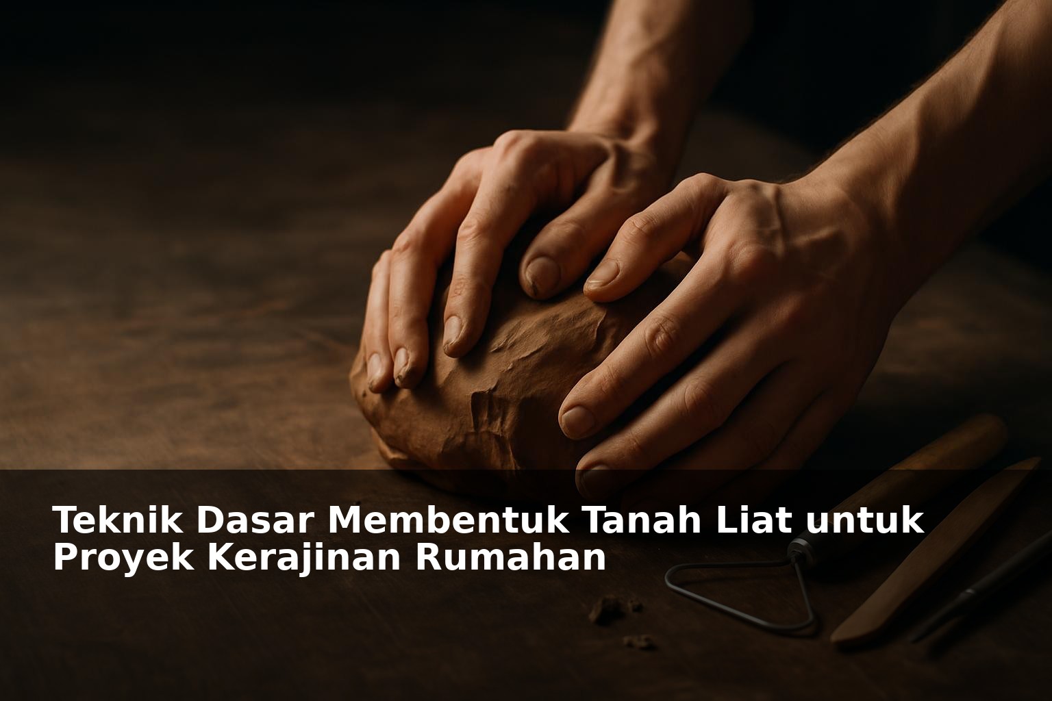 Proses membentuk tanah liat untuk kerajinan tangan di rumah